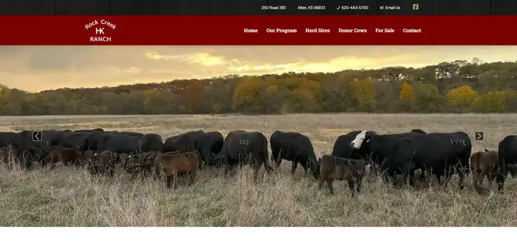 The homepage of the Houck Rock Creek Ranch website